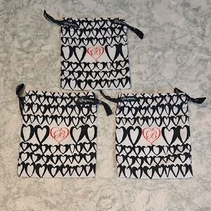 Brighton Black and White Heart Pattern Pouches